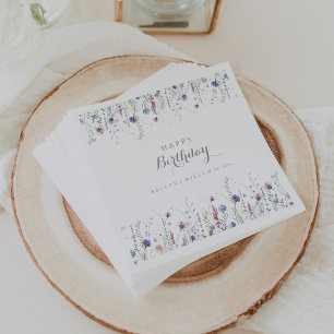 Colorful Dainty Wild Blume Geburtstagsparty Serviette