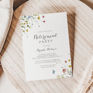 Colorful Dainty Wild Blume Pensionskino Party Einladung