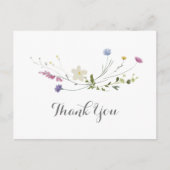 Colorful Dainty Wild Blume Vielen Dank Postkarte (Vorderseite)