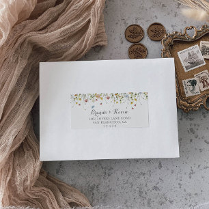 Colorful Dainty Wild Blume Wedding RSVP-Adresse Adressaufkleber