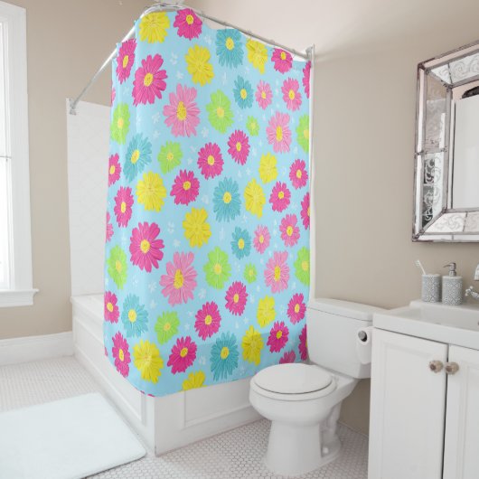 Colorful Daisies Duschvorhang (Beispiel)