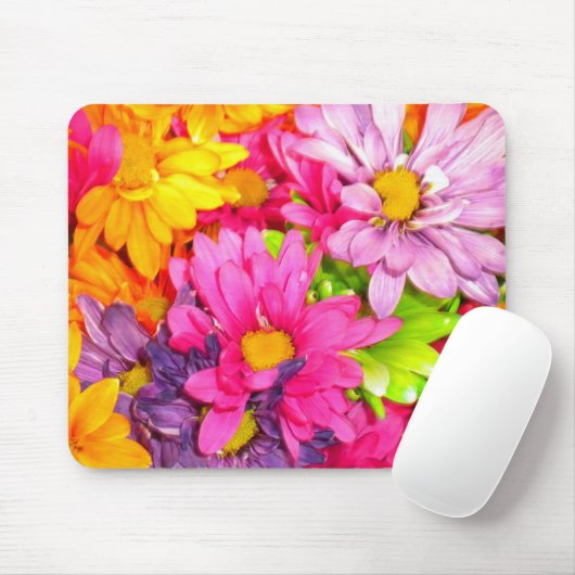 Colorful Daisies Mousepad (Mit Mouse)