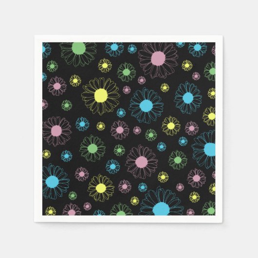 Colorful Daisies Paper Napkin Serviette (Vorderseite)