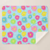Colorful Daisies Sherpadecke (Vorderseite (Horizontal))