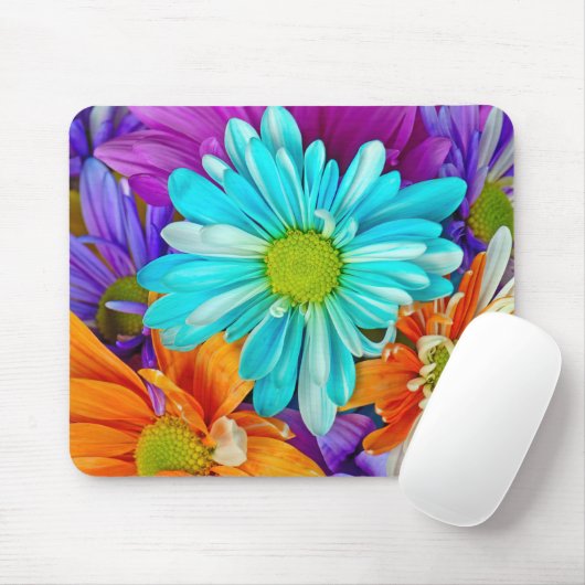 Colorful Daisy Bouquet Mousepad (Mit Mouse)