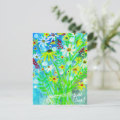 Colorful Daisy Bouquet Viel Glück Postkarte (Stehend Vorderseite)
