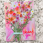 Colorful Daisy Bouquet Vielen Dank Postkarte<br><div class="desc">Passen Sie diese Karte mit einem speziellen Namen und Ihrem eigenen Text auf der Rückseite an! Karo meinen Shop für mehr!</div>