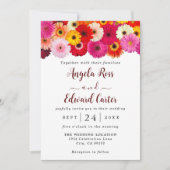Colorful Daisy Florals Hochzeit Einladung (Vorderseite)