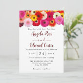 Colorful Daisy Florals Hochzeit Einladung (Stehend Vorderseite)