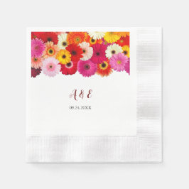 Colorful Daisy Florals Wedding Napkins Serviette