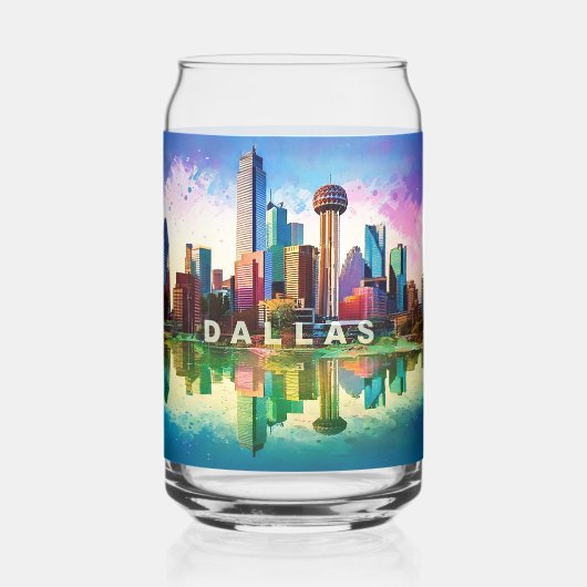 Colorful Dallas Skyline Dosenglas (Vorderseite)
