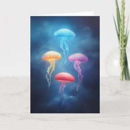 Colorful Dancing Jellyfish Karte