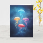 Colorful Dancing Jellyfish Karte (Gelbe Blume)
