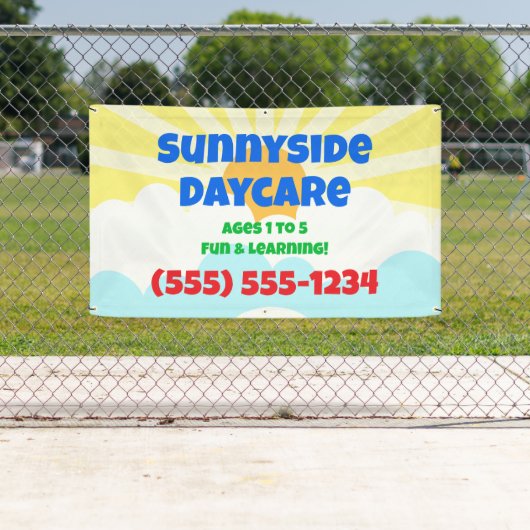 Colorful Daycare Custom Banner (Insitu)