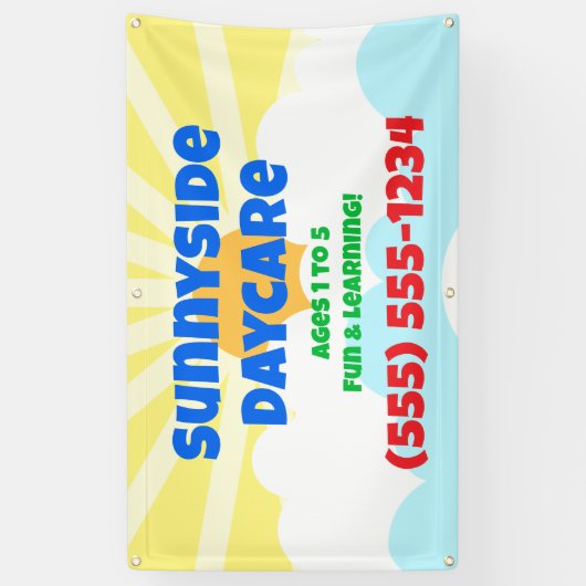 Colorful Daycare Custom Banner (Vertikal)