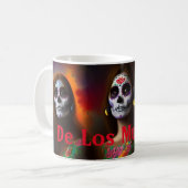 Colorful De Los Muertos Skulls Tasse Kaffee (Vorderseite Links)