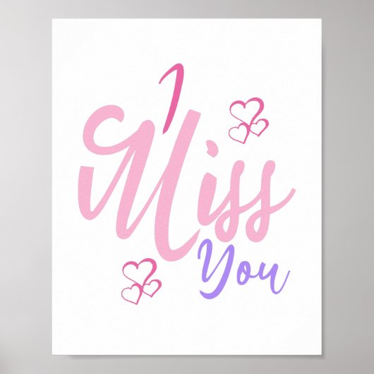 Colorful Decorative I Miss You Design Poster (Vorne)