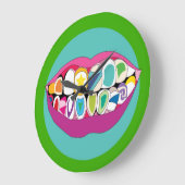 Colorful Dentist Office Tooth Teeth Smile Große Wanduhr (Winkel)