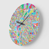Colorful Denver Map Große Wanduhr (Winkel)