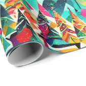 Colorful design of Christmas trees Geschenkpapier (Rolleneckpunkt)