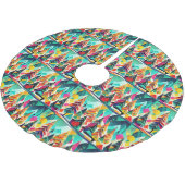 Colorful design of Christmas trees Polyester Weihnachtsbaumdecke (Schrägansicht)