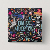 Colorful Dia de los Muertos | Button (Vorderseite)