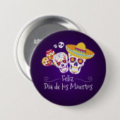 Colorful Dia de los Muertos | Button (Vorne & Hinten)