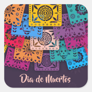 Colorful Dia de Muertos Banners   Aufkleber