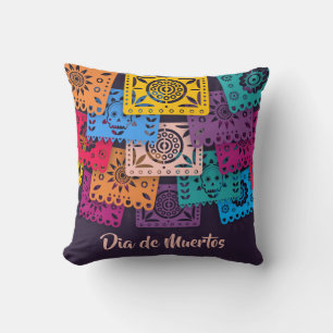Colorful Dia de Muertos Banners   Dekokissen