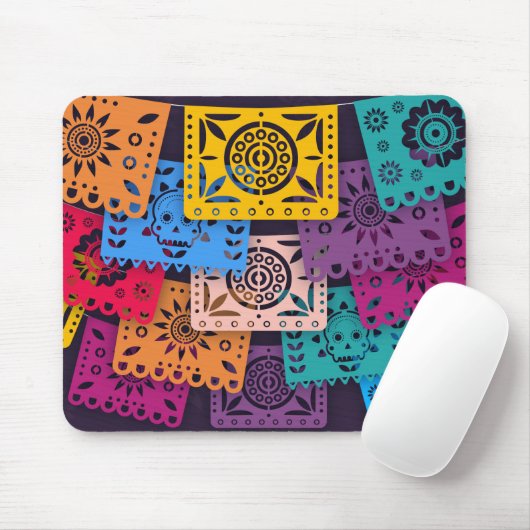 Colorful Dia de Muertos Banners | Mousepad (Mit Mouse)