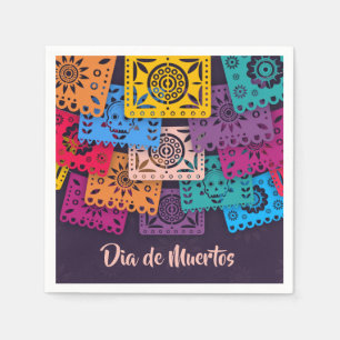 Colorful Dia de Muertos Banners   Serviette
