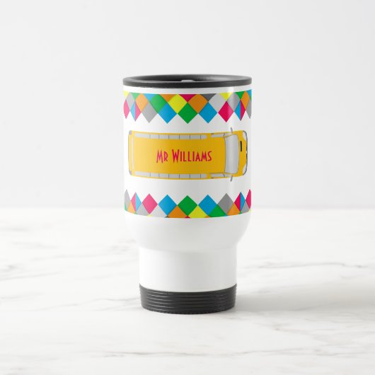 Colorful Diamond Frame Bus Driver Travel Mug Reisebecher (Mittel)