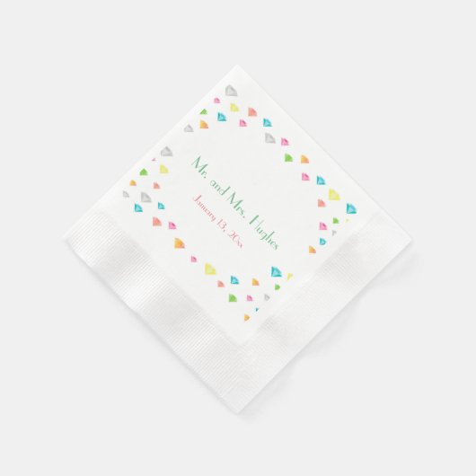 Colorful Diamonds confetti Wedding Serviette (Ecke)