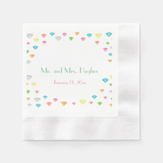 Colorful Diamonds confetti Wedding Serviette (Vorderseite)