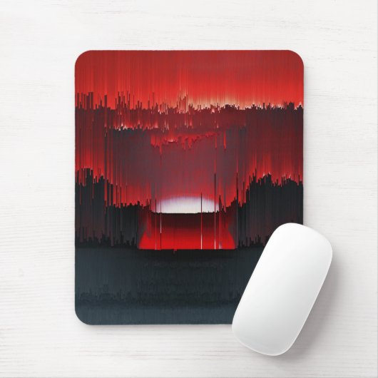 Colorful Digital Sunset Glitch Mousepad (Mit Mouse)
