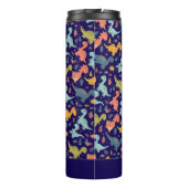 Colorful dinosaur cartoon  blue pattern name  thermosbecher (Rückseite)