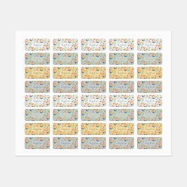 Colorful dinosaur cartoon cute pattern white name  etiketten