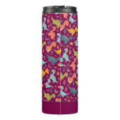 Colorful dinosaur cartoon  red pattern name  thermosbecher (Rückseite)
