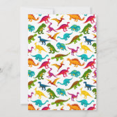 Colorful Dinosaur Pattern T-Rex Birthday Party Einladung (Rückseite)