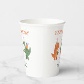 Colorful Dinosaur T-Rex Kids Birthday Paper Cups Pappbecher (Rechts)