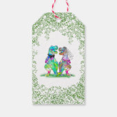 Colorful Dinosaur Themed Wedding Vielen Dank Geschenkanhänger (Rückseite)