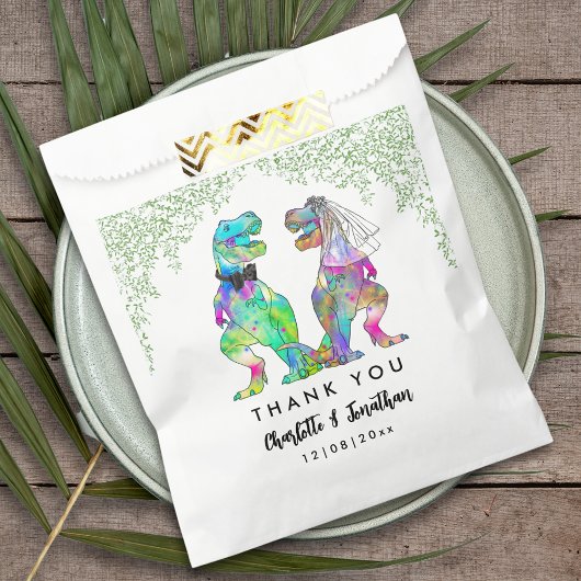 Colorful Dinosaur Themed Wedding Vielen Dank Geschenktütchen