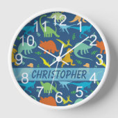 Colorful Dinosaur Uhr (Vorderseite)