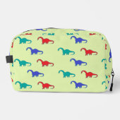 Colorful dinosaurs pattern on green waschbeutel (Vorderseite)