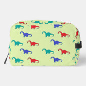 Colorful dinosaurs pattern on green waschbeutel (Rückseite)