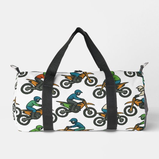 Colorful Dirt Bike Rider Pattern Motocross Duffle Bag (Vorderseite)
