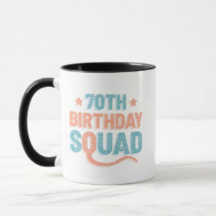 Colorful Distressed 70th birthday squad Tasse