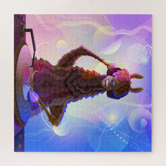 Colorful Dj Llama Puzzle (Horizontal)