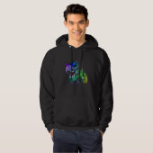 Colorful DJ T Rex Funny Hoodie (Vorne ganz)