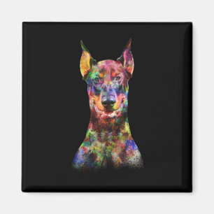 Colorful Doberman Dog Magnet